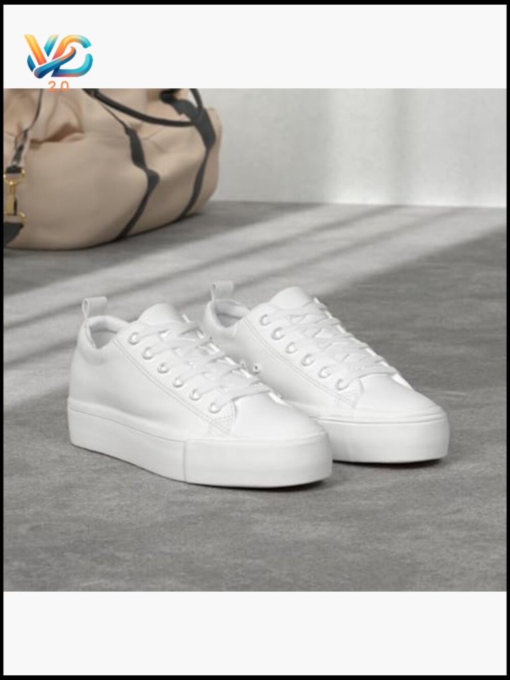 PU Leather Platform Sneakers Lace-Up Walking Shoes Casual Comfortable - Picture 3 of 7